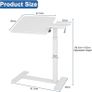 Adjustable Pneumatic Overbed Table with Wheels Split Top Tilting Bedside Bed Table with Tray Rolling Laptop Computer Standing Desk Cart Height 69.5-102cm Image 2