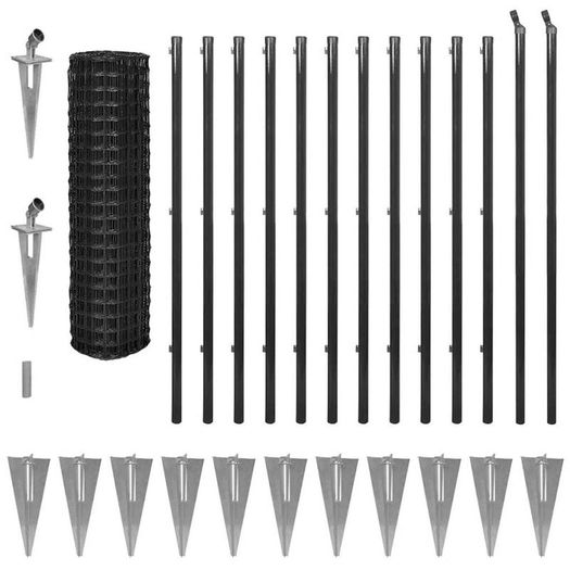 Euro Fence Steel 10x0.8 m Grey