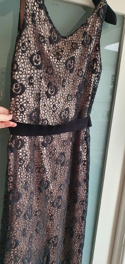 RENATA NUCCI black and taupe dress Sz 14 UK - Bnwt Rrp 239 Sterling