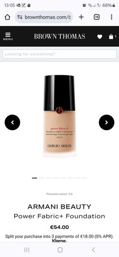 Brand New Giorgio Armani Power Fabric + Ultra Longwear Weightless Matte Foundation30ML  Color 3.25  SPF 20