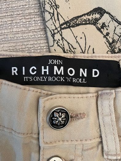 John Richmond Sketch Print Designer Jeans - RRP E265 - Size 26