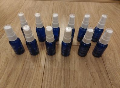 Twelve small spray glass bottles - 30ml