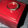 Ladies 9 Ct Gold Green Stone Promise Ring Image 2