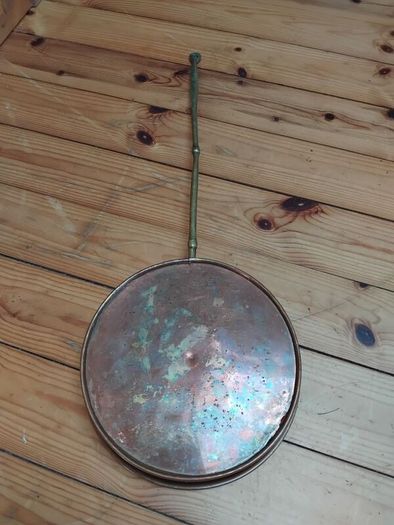 Vintage brass and copper chestnut roaster