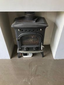 wood fireplace