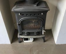 wood fireplace