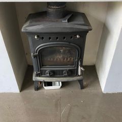 wood fireplace