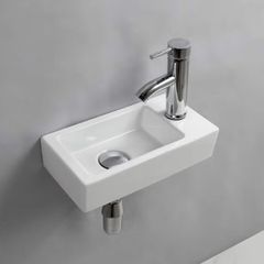 Basin Sink Small Cloakroom Basin Rectangle Ceramic Wash Basin Right Hand