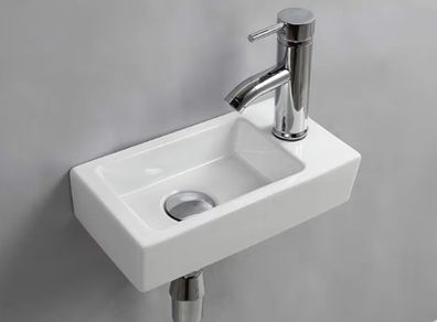 Basin Sink Small Cloakroom Basin Rectangle Ceramic Wash Basin Right Hand