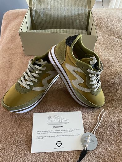 Woden leather Scandinavian sneakers (size UK 4)