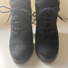 Mango Black Suede Ankle Boots
