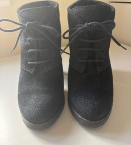 Mango Black Suede Ankle Boots
