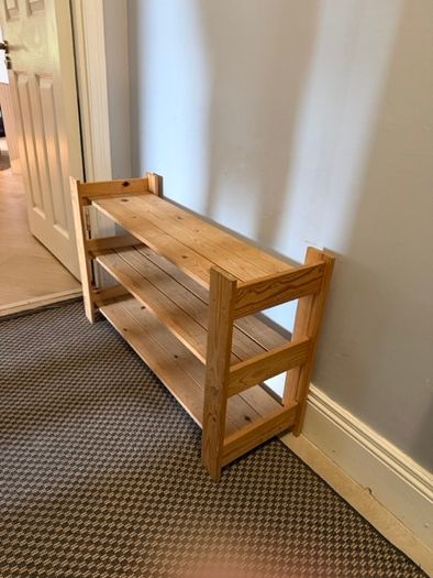 Solid wood shoe rack