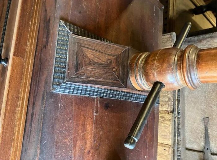 Antique book / linen press, rare piece