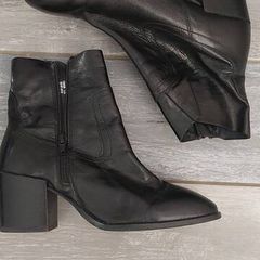 womens leather ankle boots size 5 wide fit