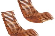 Rocking Sun Loungers 2 pcs Acacia Wood