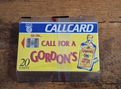 Ireland CallCard "Gordon's Dry Gin", mint in wrapper, 10/1994, 20 Units - free standard postage