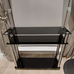 Black and chorme glass hall stand.