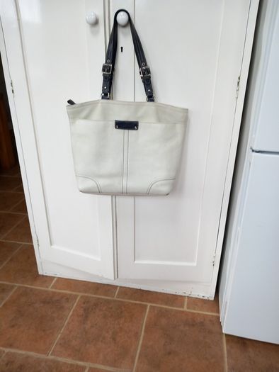 Coach Large Off White Black Trim Large Bag