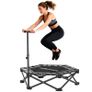 Fitness trampoline with adjustable T-handle, foldable, carry bag, 120 kg load capacity, steel, plastic, black Image 2