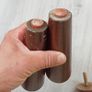 10 Walnut finish tapered furniture feet with metal threaded hanger bolt  height 16cm  used Image 3