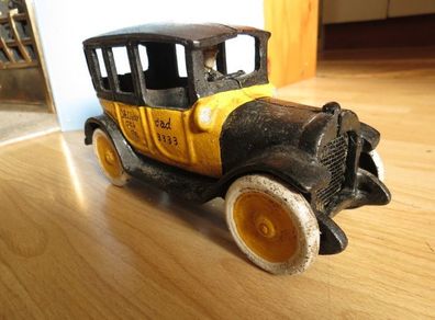 Vintage (from 1920) Cast Iron Yellow Taxi Car