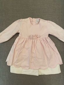 Emilie Et Rose Pink & white dress aged 12-18 months