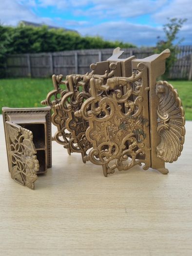 Brass desk set in an eclectic style