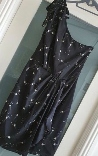 OASIS Rockstar silk n stud one-shoulder Sz 10 - Bnwt Rrp 81 euro