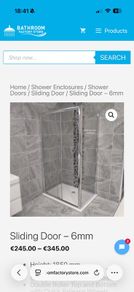 sliding shower door 1200mm