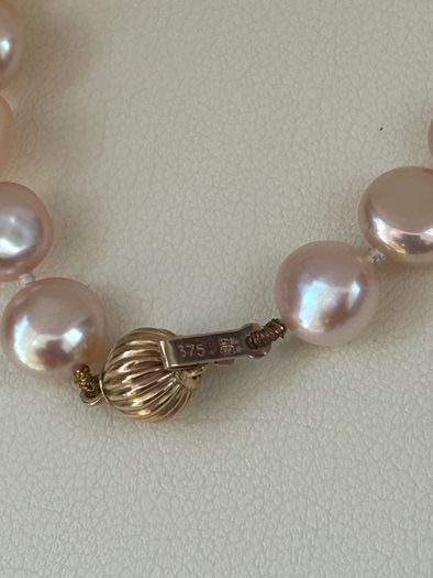 Genuine Freshwater Pearl & 9ct Gold Vintage Necklace, New Old Stock