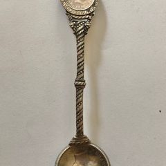 Antique Portuguese Silver Coin Souvenir Spoon