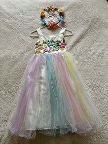Floral Dress with head piece Age 3-4 years