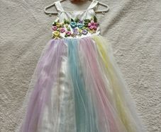 Floral Dress with head piece Age 3-4 years