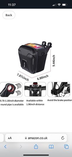 Wild man hard shell scooter bike bag with attachment