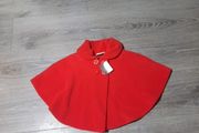 red fleece baby girl cape from next