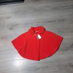 red fleece baby girl cape from next