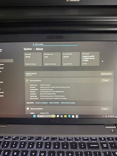 Dell Latitude 5511 Laptop i7/32GB/512SSD/Nvidia/FHD