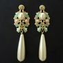 Art Deco Art Nouveau Style Pearl Drop Earrings Image 5