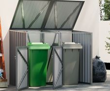 Double Metal Wheelie Bin Shelter Shed Storage
