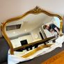 Large Vintage Ornate Gold Statement Mirror 150cm Image 2
