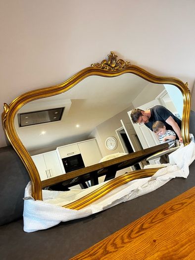 Large Vintage Ornate Gold Statement Mirror 150cm