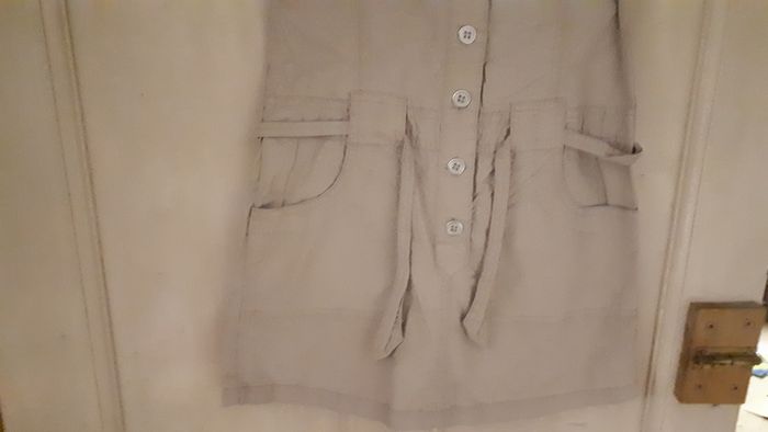 Safari themed khaki drop waist dress age 9-10