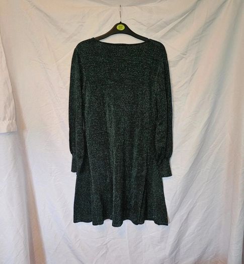 Monsoon Designer Green Sparkly Metallic Dress RRP 110E