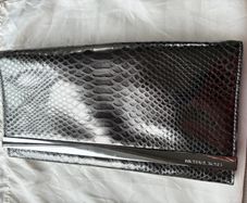 Michael Kors metallic snakeskin effect clutch bag