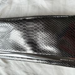 Michael Kors metallic snakeskin effect clutch bag