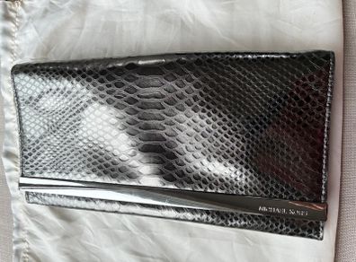 Michael Kors metallic snakeskin effect clutch bag