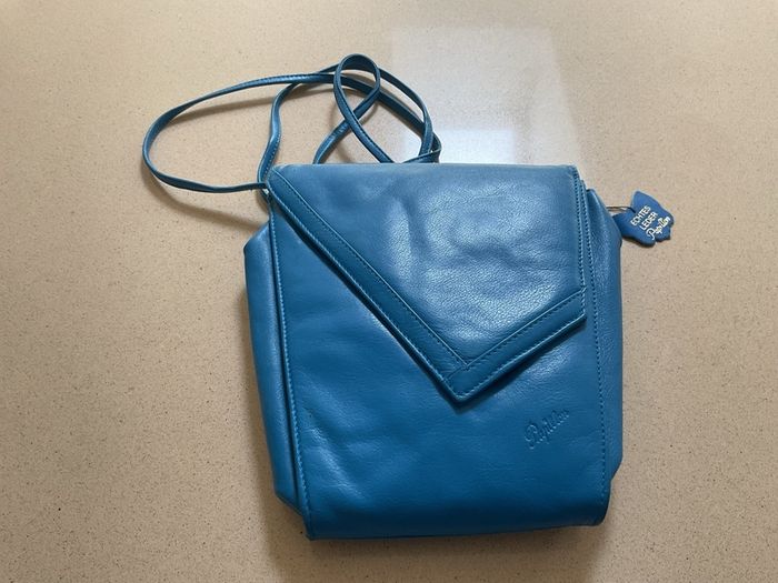'Papillon' ladies' blue leather handbag.