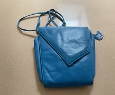 'Papillon' ladies' blue leather handbag.