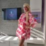 Light pink batwing sleeve dress Image 4
